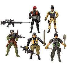 True Heroes 4 inch Military Soldiers 5 Pack Action Figures (Colors 