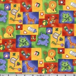   Baby Animal Patchwork Multi Fabric By The Yard Arts, Crafts & Sewing