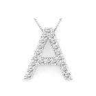 szul Alphabet A Diamond Initial Pendant in 14k White Gold