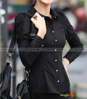 Women Fashion Sweet Formal OL Slim Long Sleeve Shirt Top Blouse 4 