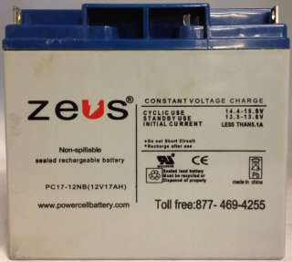 Zeus PC17 12 ZEUS 12V 17Ah SLA Battery 12 VOLT  
