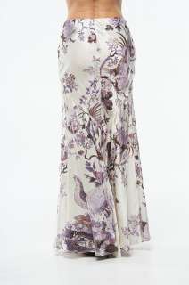 New $1650 Roberto Cavalli Women Long Skirt Silk Size 38  
