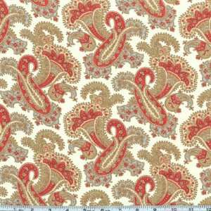  45 Wide Moda Glace Paisley Crystal White Fabric By The 