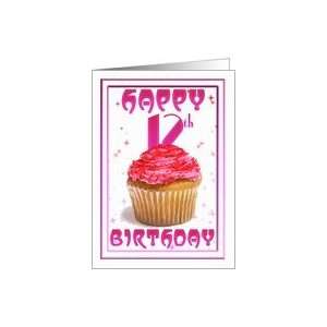    12th Birthday, cake stars pink, cup cake Card Toys & Games