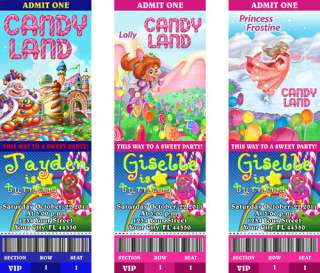   Birthday Party Personalized Custom Ticket Invitations Princess Lolly
