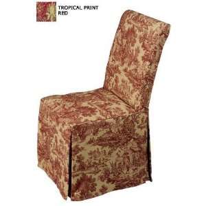 Natural Duck Chair W/slipcover 38hx19w Tropical Red  