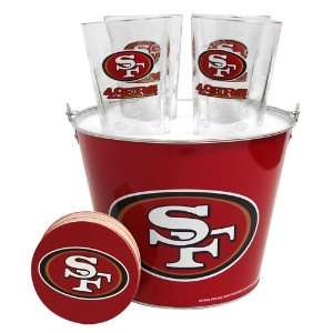  San Francisco 49ers NFL Metal Bucket, Satin Etch Pint 