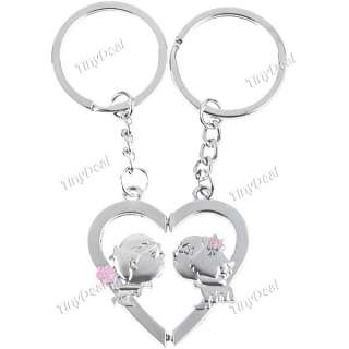 Silver tone Metal Cute Heart Shaped Keychain FKCHHS01  