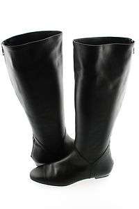 Delman Aden Knee High Tall Flat Boot Shoe Black Soft Leather 8  