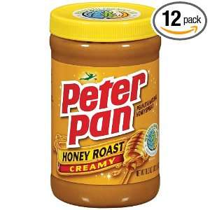 Peter Pan Honey Roast Creamy Peanut Butter 16.3 Oz (Pack of 12 
