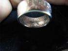 F2 1959 Ben Franklin Half Dollar 90% Silver Coin Ring 7.0 Hand Made In 
