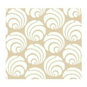   AP7467 Silhouettes Large Circle Swirl Geometric Wallpaper, Beige/White