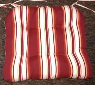 Outdoor Patio Wicker Chair Cushion ~ Citrus Stripe ~ 18 x 20 x 5 