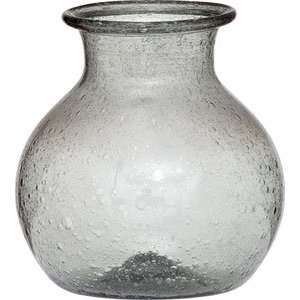   Charcoal Grey Recycled Glass Vase (honey pot design)