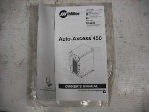 Miller Auto Axcess 450 Owners Manual OM 210 540Q  