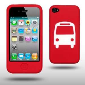 IPHONE 4 BUS LASER ENGRAVED SILICONE SKIN CASE / COVER / SHELL / GEL 