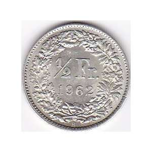   Switzerland 1/2 Franc Coin   Silver Content 83,5% 