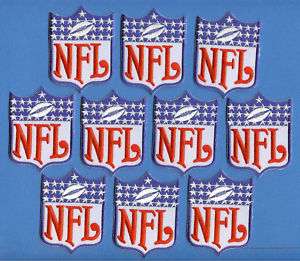 10 Lot Vintage NFL Football Logo Shield Patches Crests  