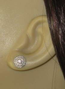   Genuine .28ctw Diamond Filigree 925 Sterling Silver Stud Earrings