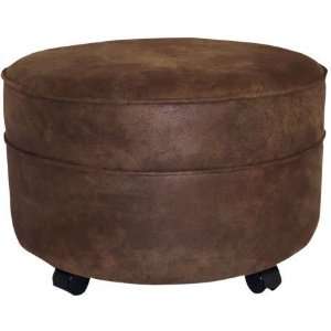   Round Extra Large Palomino Ultra Suede Premium Upnolstery Ottoman