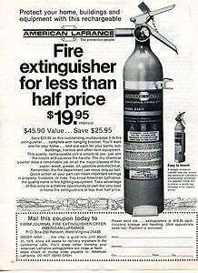 1974 American LaFrance Model A5A 1 Fire Extinguisher Ad  