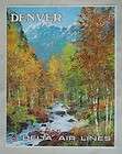 VT33B Vintage Travel Poster Repro  Denver Delta Airlines 