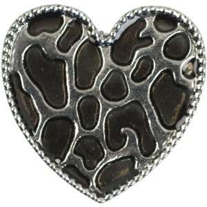  Snap In Style Metal Accent 1/Pkg Print Heart