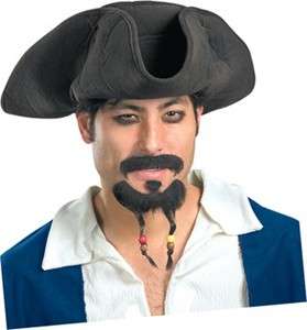 PIRATE JACK SPARROW HAT WIG GOATEE COSTUME NEW DG14624  