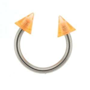   SPIKE NEON ORANGE Gauge 14, Ball Size 5mm Sold as a Pair Jewelry