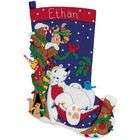 Dimensions Winter Snooze Stocking Felt Applique Kit   18 Long