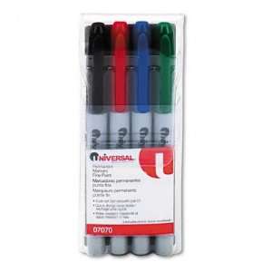  Pen Style Permanent Marker, Four Color Set, Fine Point 