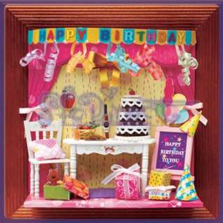 Happy Birthday WOODEN Dollhouse DIY Miniature Kits NEW  