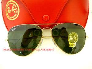 New Ray Ban Sunglasses RB 3025 001 GOLD Aviator 62  