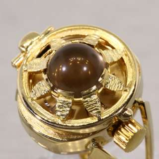 Vintage 18K Yellow Gold Bucherer Ring Swiss Watch Moonstone  