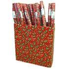 JAM Paper Red with Green Holly 40 sq ft. Wrapping Paper Rolls   Sold 
