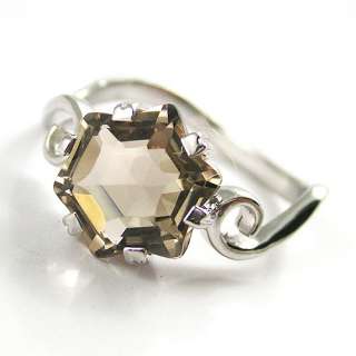 5ct Natural Smoky Quartz Ring 925 Sterling Silver Size 6 7 8 9 