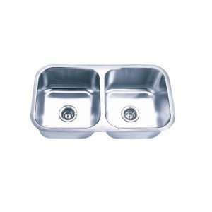  Stainless Steel Under Mount Equal Double Bowl Kitchen Sink 
