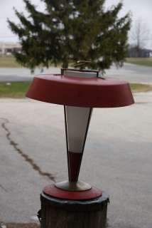 Mid Century Modern Italian Red Table Lamp  