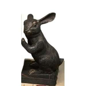  Bunny Rabbit Iron Door Stop/ Bookend with a Bronze Finish 