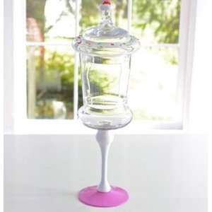  Glitterville Glass Pedestal Covered Candy Jar, Huge   24 