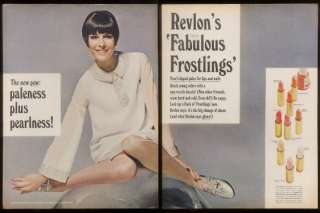1966 mod fashion woman photo Revlon frosted lipstick ad  