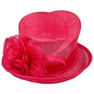 Famous Maker Cuff Hat With Flower Fuchsia 
