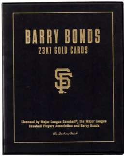 Barry Bonds 23kt Gold Cards 8x10 Booklet 500HR/73HR Danbury Mint 2001 