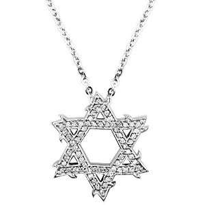  Guarded Faith Star of David Pendant in 18K white gold and 