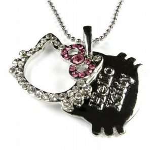  Kitty Tag Crystal Necklace Pendant Hot 