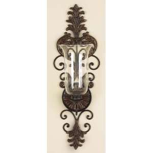  Toscana Metal Glass Candle Sconce