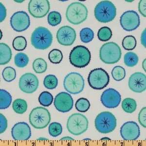 44 Wide Urban Flannel Circles Blue Fabric By The Yard 