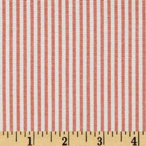  58 Wide Woven Cotton Seersucker Stripes Melon/White Fabric 