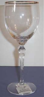Lenox Monroe Wine Glass Gold Banded Crystal New  