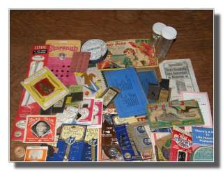 LOT Vintage Sewing Needles, Buttons, Advertisements +  